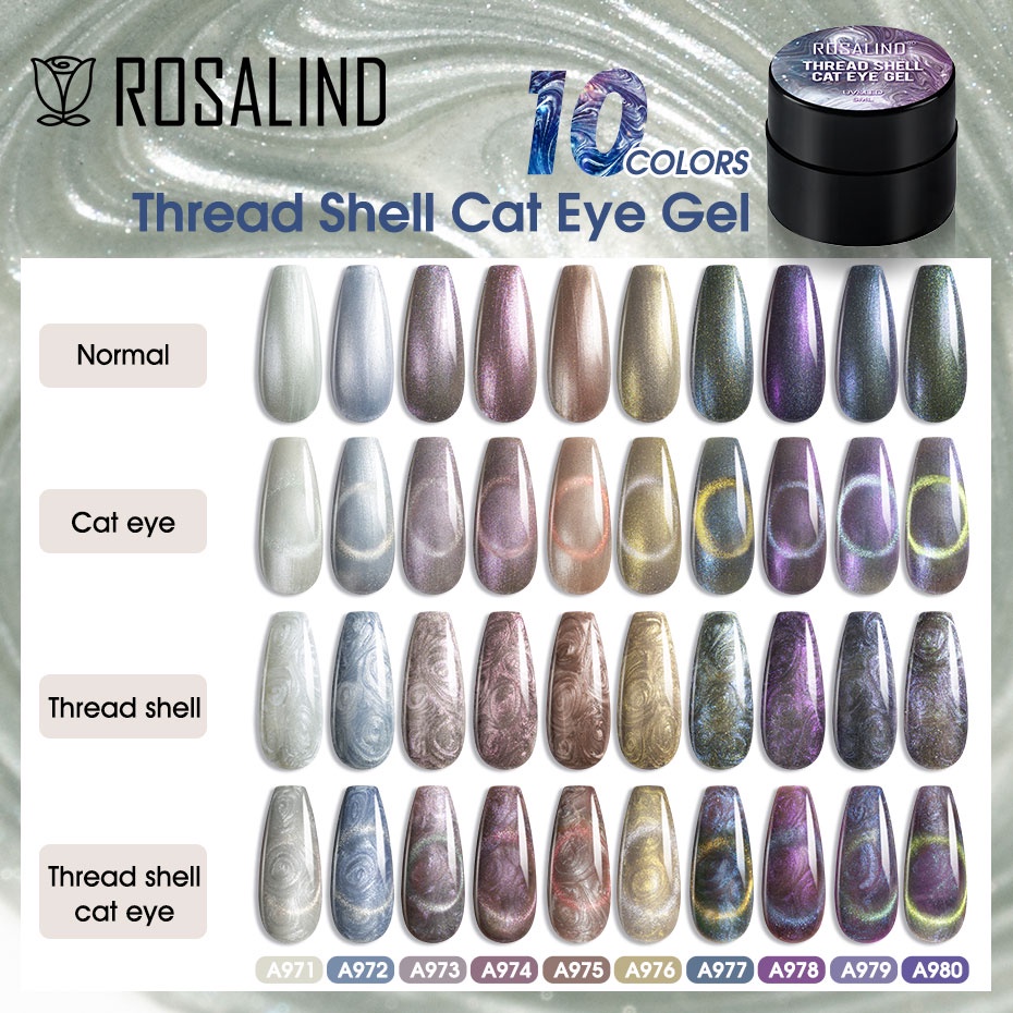 Gel ROSALIND tạo hiệu ứng mắt mèo/ hoa văn vỏ sò 5ml