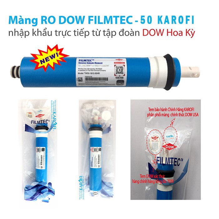 Màng Lọc Nước RO Dow Filmtec TW30-1812-50 💖 Hàng Chính Hãng Bao Check Code💖 Màng RO 50 5.0