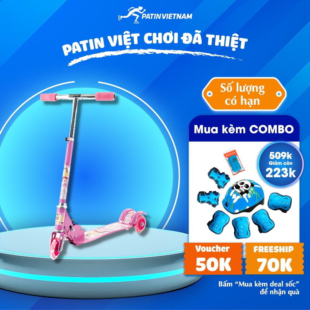 Xe Trượt Scooter Trẻ Em Siêu Rẻ CENTOSY Cougar 380 - Bánh Phát Sáng, In Hình Bắt Mắt Cho Bé