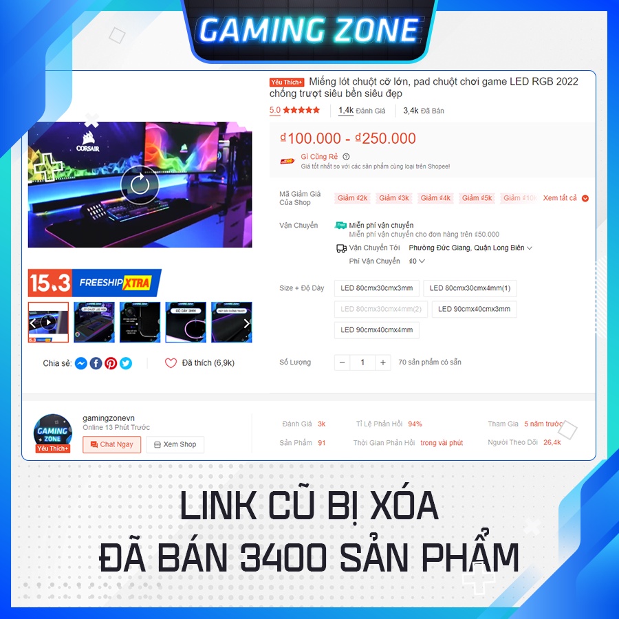 [Mã GAMILED10 - giảm thêm 10K] Miếng lót chuột LED RGB 2022, pad chuột chơi game cỡ lớn chống trượt siêu bền siêu đẹp