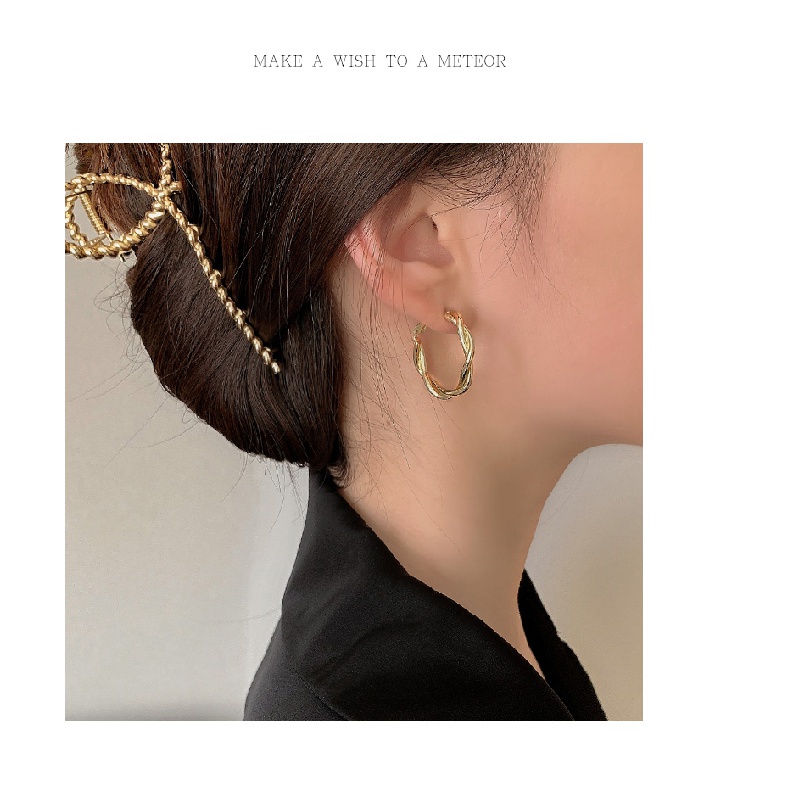 Khuyên tai bằng kim loại phong cách hàn quốc thời trang cho nữ