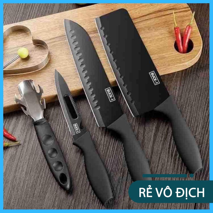 Bộ Dao 5 Món Nhật Bản Buck -T Chất Liệu Thép Hợp Kim Chống Rỉ, Sắc Bén, Tiện Lợi
