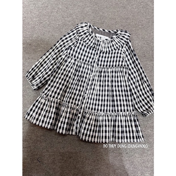 Váy kẻ ô zara bé gái