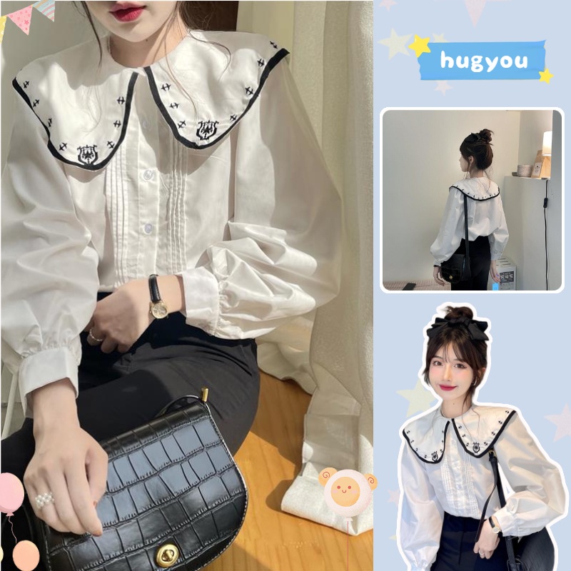 Phụ Nữ Áo Cổ Búp Bê Mới Dài Tay