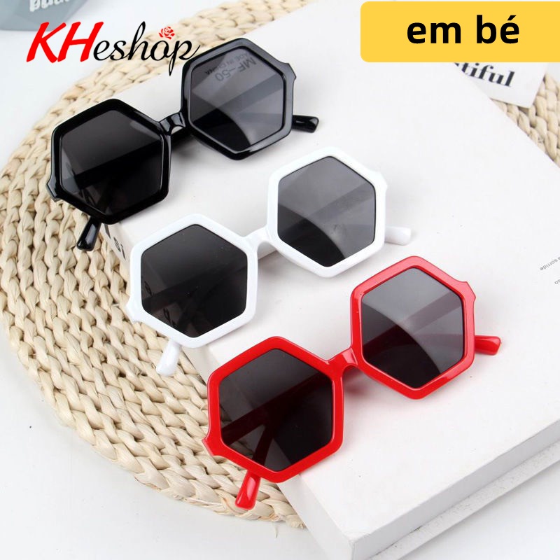 Kính Râm, Kính Mát Lục Giác 6 màu Cho Bé Trai Bé Gái siêu hót nhất 2021 chống Uv cực tốt, thời trang  mã Y1583