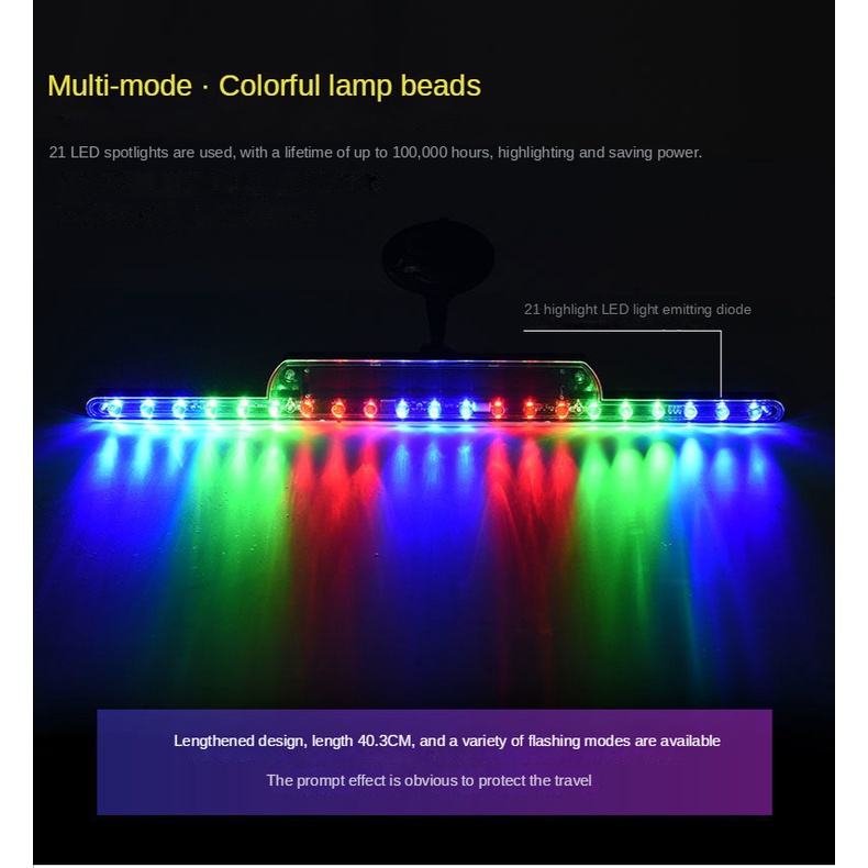 Đèn LED Cảnh Báo 21 Bóng Sử Dụng Năng Lượng Mặt Trời Chống Va Chạm Đa Năng An Toàn Cho Xe Hơi