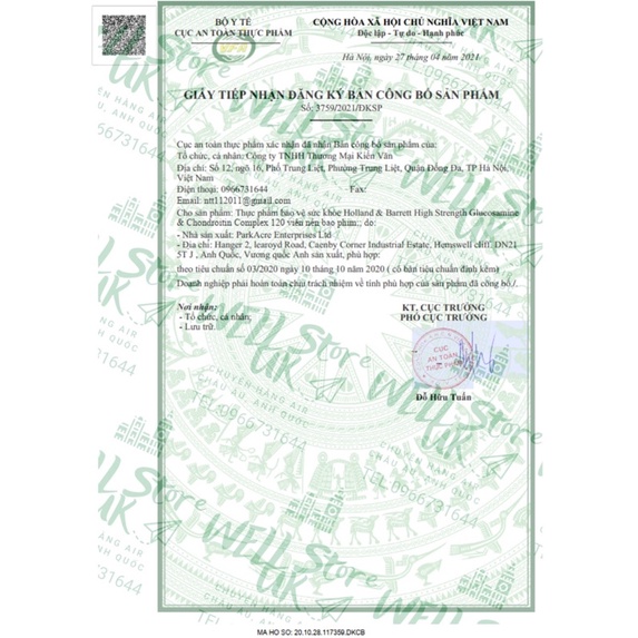 UK-  Viên uống hỗ trợ cải thiện Xương Khớp Glucosamine Joint care Lọ 120 viên