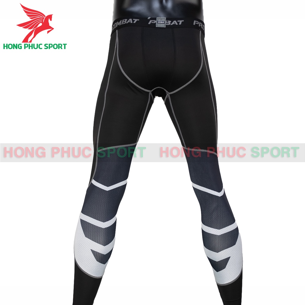 QUẦN GIỮ NHIỆT COMBAT PRO LEGGING TẬP GYM NAM DÁNG DÀI MÀU ĐEN