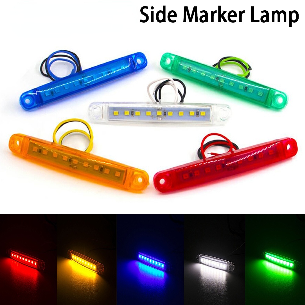 1 Đèn LED Tín Hiệu 9 Bóng 12-24V Gắn Hông Xe Tải