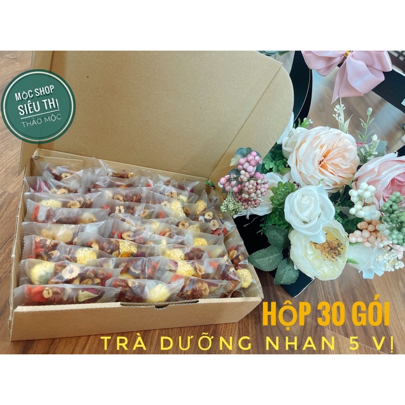 Set 30 gói trà Cúc mix Táo đỏ- Kỳ tử-Hoa Hồng-Long Nhãn