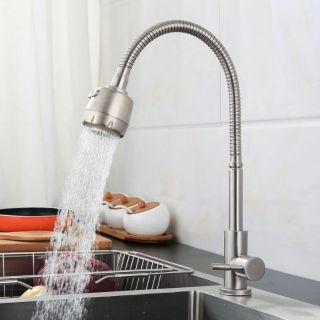 Vòi rửa bát lò xo đơn lạnh Inox 304