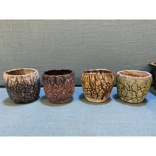 Chậu mini men giả đá vân nứt - Nhiều màu - xem kích thước và màu trên hình