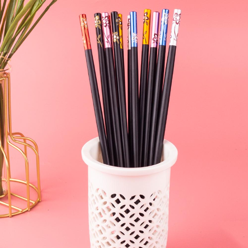 YIYU Đôi Đũa Hợp Kim Chống Trượt Phong Cách Trung Hoa Thời Trang