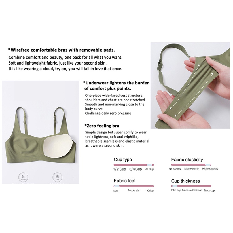 Áo bra FINETOO không gọng liền mạch mềm mịn nâng đẩy ngực gợi cảm S-XL