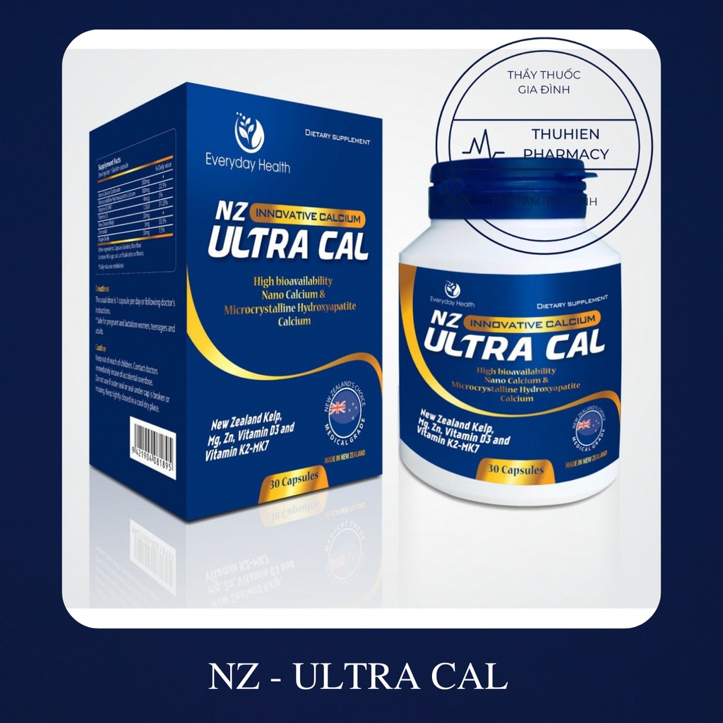 NZ-ULTRA CAL-bổ sung Canxi Nano và Canxi Hữu cơ (Hộp 30 viên)