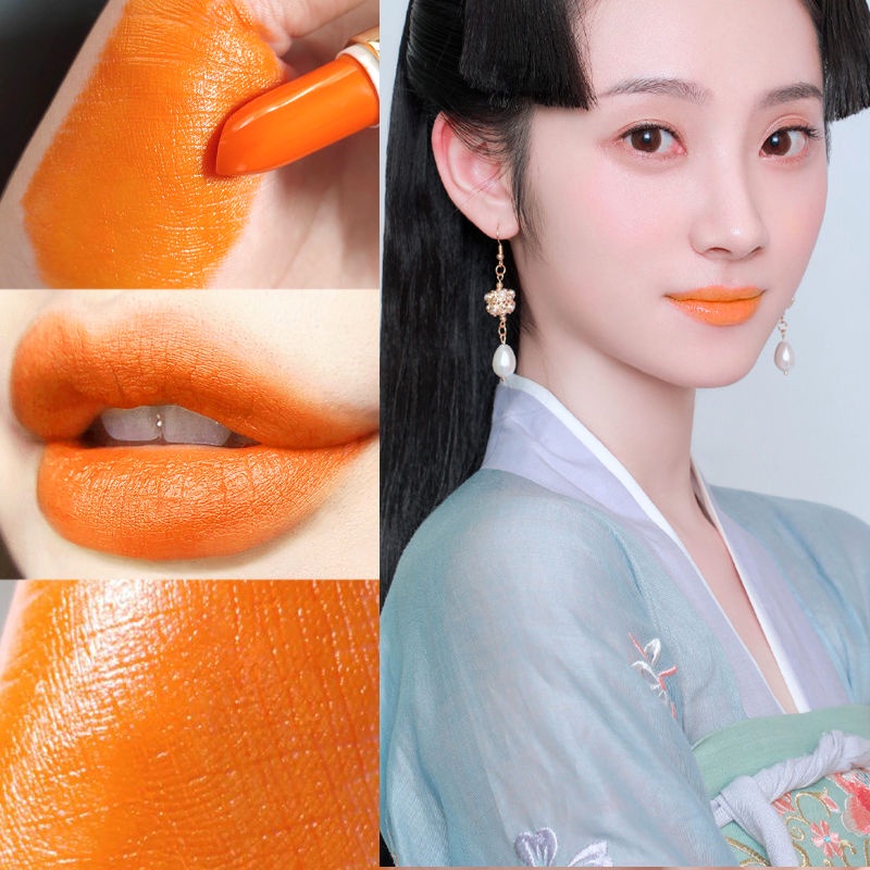 Admm Son Môi Màu Bí Ngô / Cam Ấm / Cam / Vàng / Cam Không Phai Màu Sắc Sống Động Cho Nữ