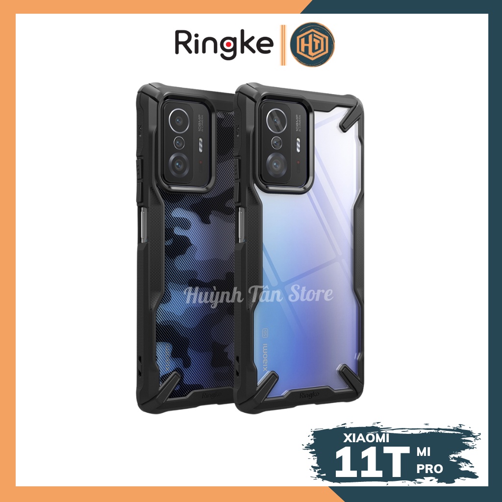 Ốp lưng điện thoại Xiaomi Mi 11T, 11T Pro 5G trong suốt,camo chống sốc Ringke Fusion X chính hãng Korea bảo vệ camera