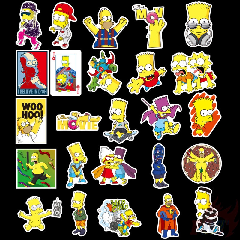 ❉ The Simpsons Giấy và decal dán tường C ❉ 25Pcs/Set Cartoon DIY Laptop Luggage Doodle Decals Stickers