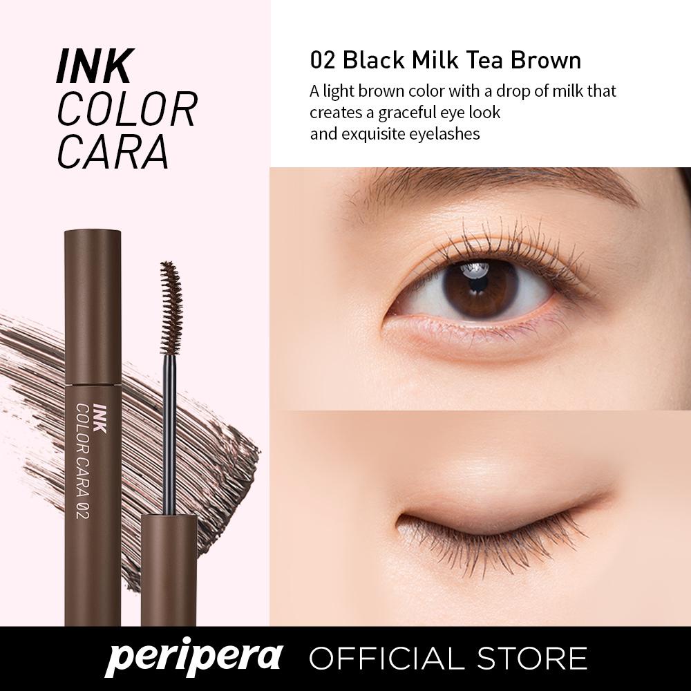 Mascara Chải Mi Có Màu PERIPERA INK COLOR CARA 02 BLACK MILK TEA BROWN 8g