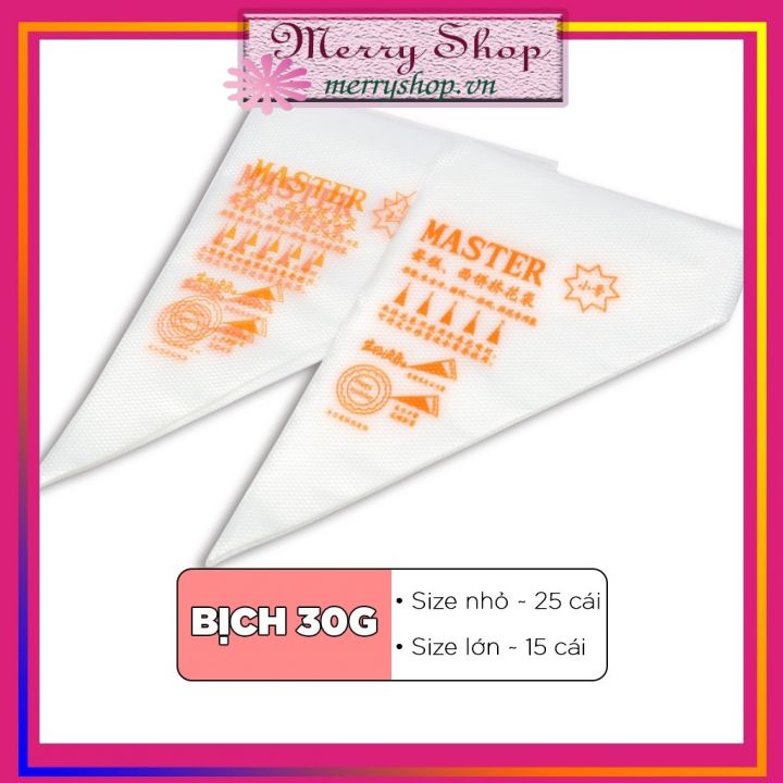 ⚡Túi Bắt Kem Nilon dùng Để Bóp, Bắt Bông Kem (Không Kèm Đui) - Bịch 30g - Merry Shop