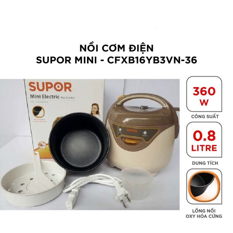 Nồi cơm điện Mini Supor CFXB16YB3VN-36