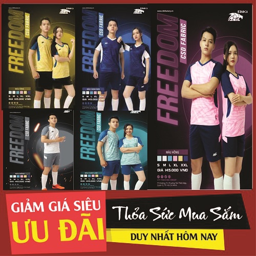 ‼️FREE SHIP‼️ BỘ BÓNG ĐÁ RIKI FREEDOM HÀNG CHÍNH HÃNG, áo đá bóng không logo, áo đá banh đẹp