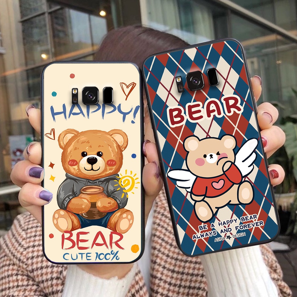 Ốp lưng Samsung S8 / S8 Plus / S8+ in hình cute, chú gấu thể thao tinh nghịch cực đáng yêu