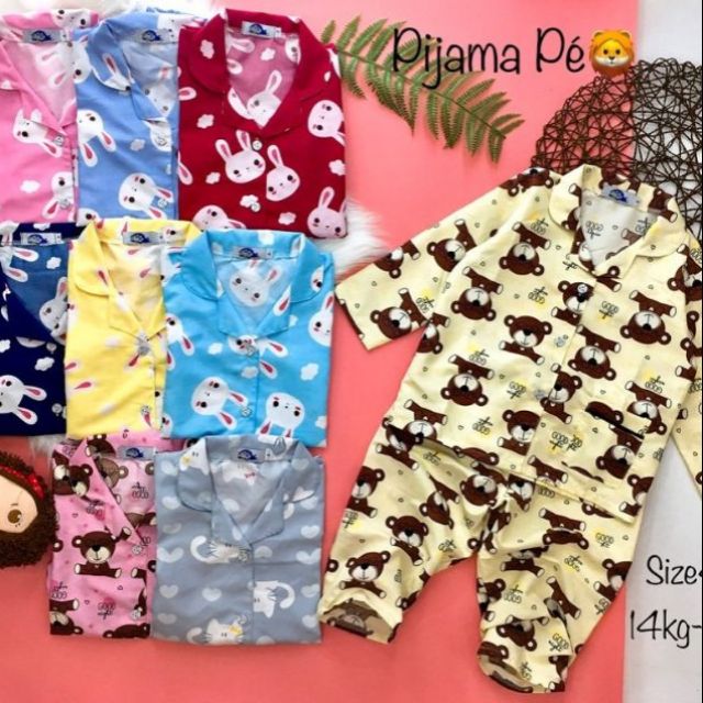 PIJAMA TAY DÀI QUẦN DÀI CỦA BÉ 8 đến 18ki(lấy màu theo bé trai bé gái nhé)