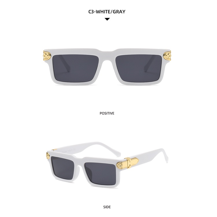 Kính mát thiết kế gọng vuông nhỏ phong cách Âu Mỹ thời trang 2021