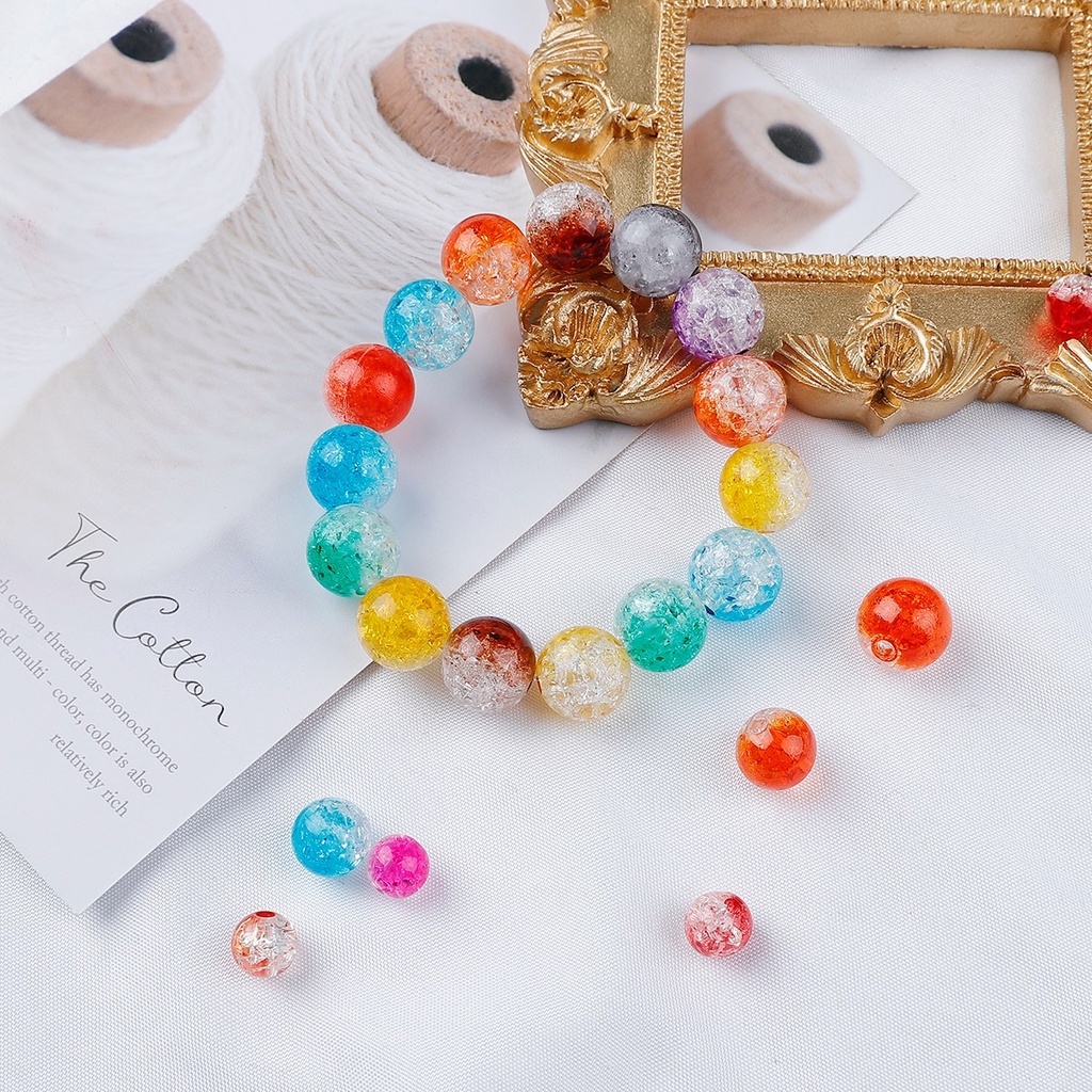 Set 30-100 hạt xỏ làm đồ trang sức thủ công bằng nhựa nhiều màu sắc