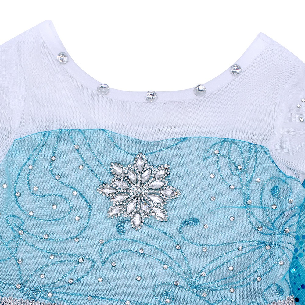 Đầm dài phong cách công chúa Elsa màu trắng lãng mạn thời trang mùa thu cho trẻ em