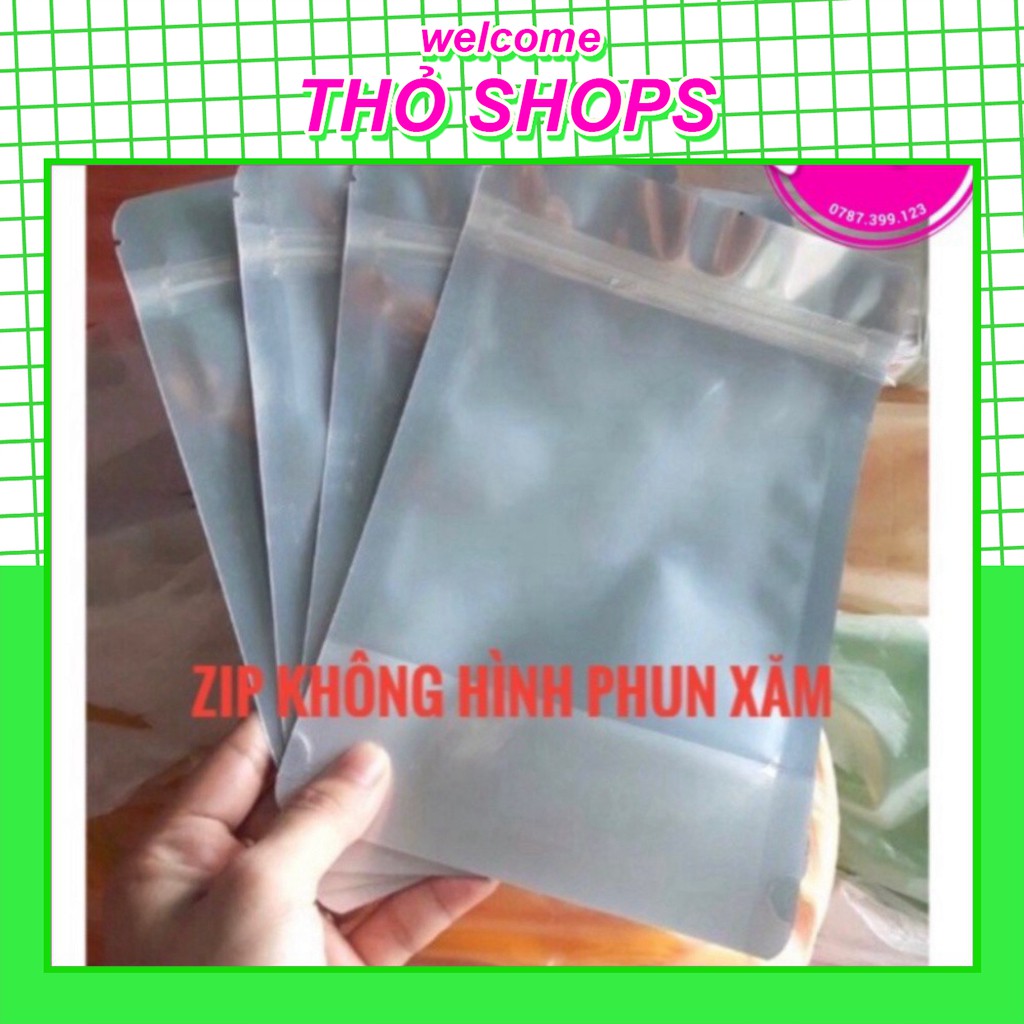 Túi Zip Bạc Không Hình Dùng Phun Xăm