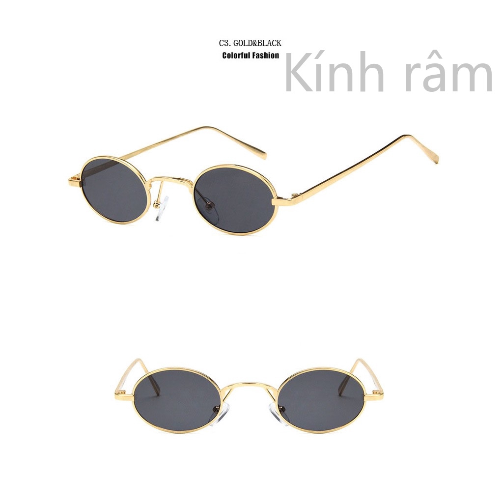 Kính mát gọng Oval nhỏ phong cách retro năng động