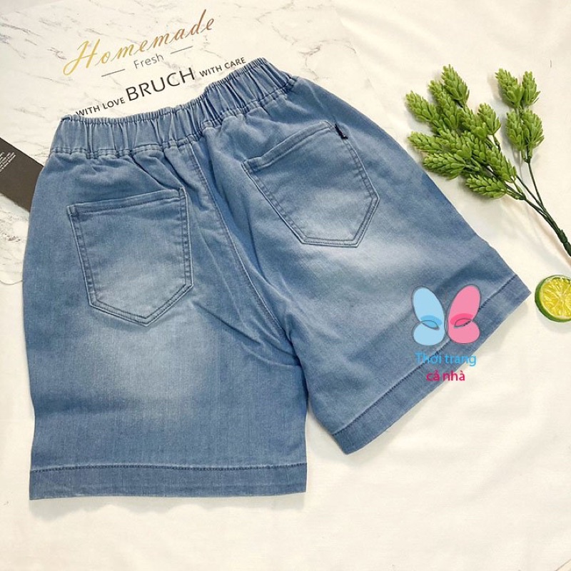 Quần đùi nữ từ 42-57kg jean dày mềm có độ giãn mạnh - hàng đẹp - lưng thun có dây rút - QU325