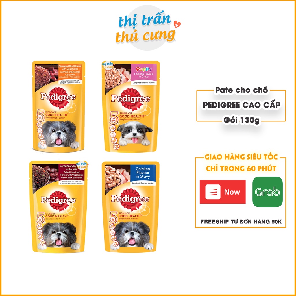 Thức ăn cho chó pate dạng sốt Pedigree 130g thơm ngon bổ dưỡng