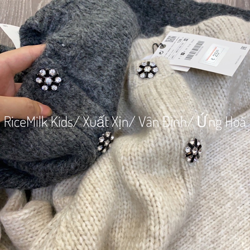 Áo cadigan len Zara khuy ngọc xuất dư xịn