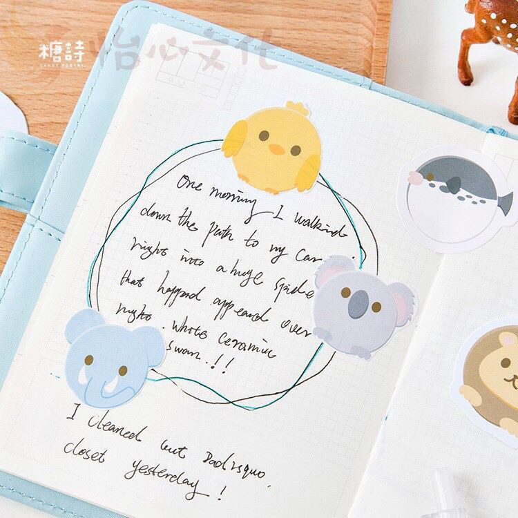 Bộ 45 Miếng Dán Họa Tiết Hoạt Hình Dễ Thương Dùng Trang Trí Thủ Công