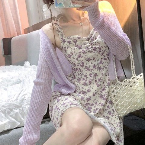 Váy dây voan nữ phong cách hàn quốc mùa hè Váy chữ A