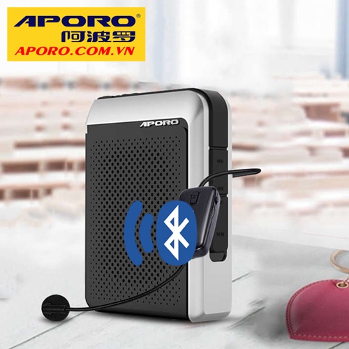 Aporo T18 2.4G Mic cài áo Không dây, Máy trợ giảng T18 loa Bluetooth 5.0 Sạc nhanh QC3U chính hãng