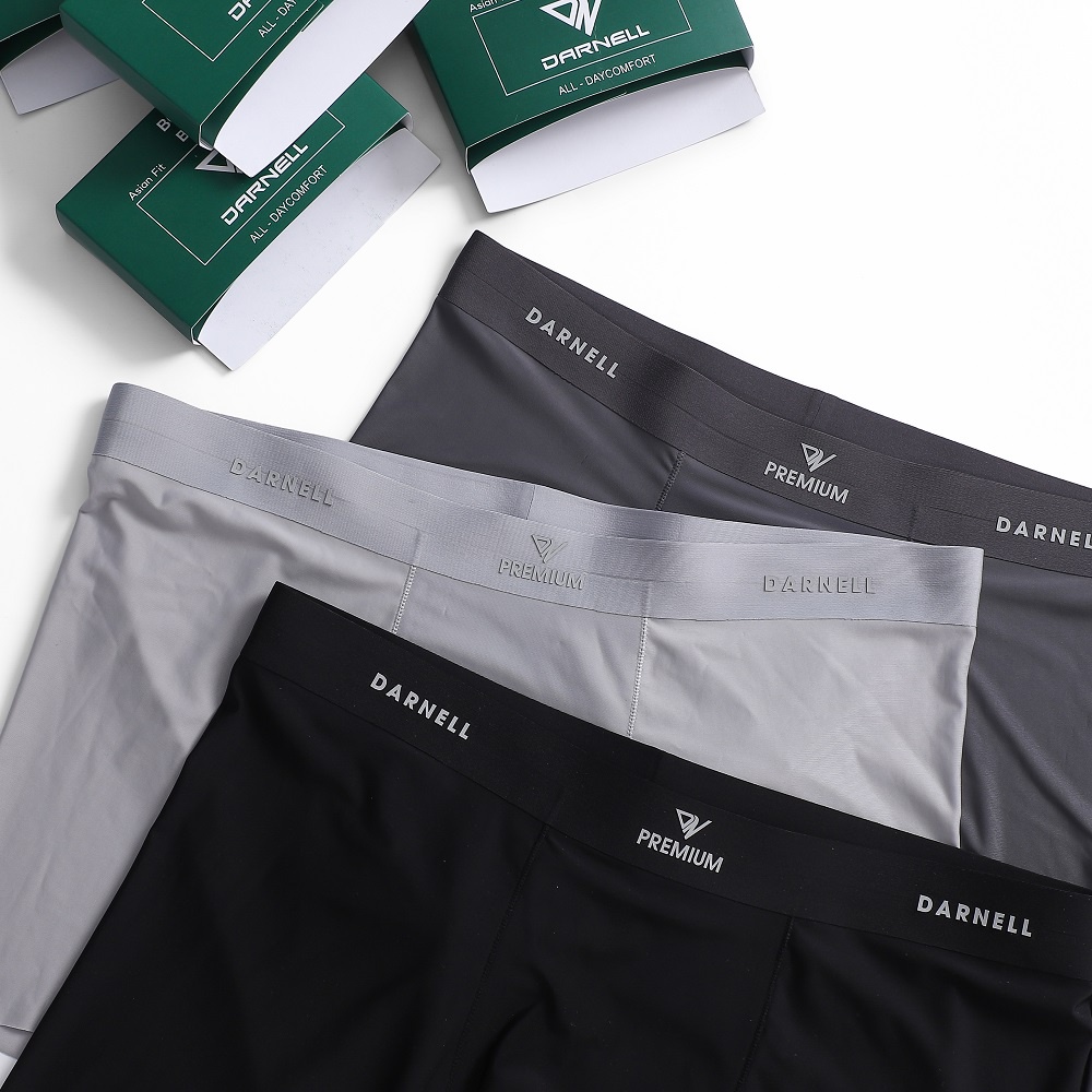 Quần lót nam boxer DARNELL sợi cotton organic cao cấp siêu thoáng khí mềm mại logo ép nhiệt DN176