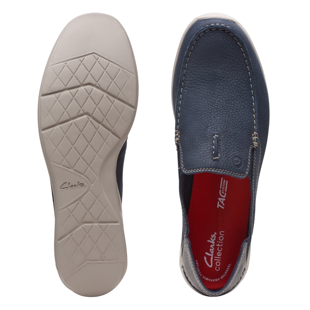 Giày Lười Da Nam Clarks Gereld Step màu Navy Combi