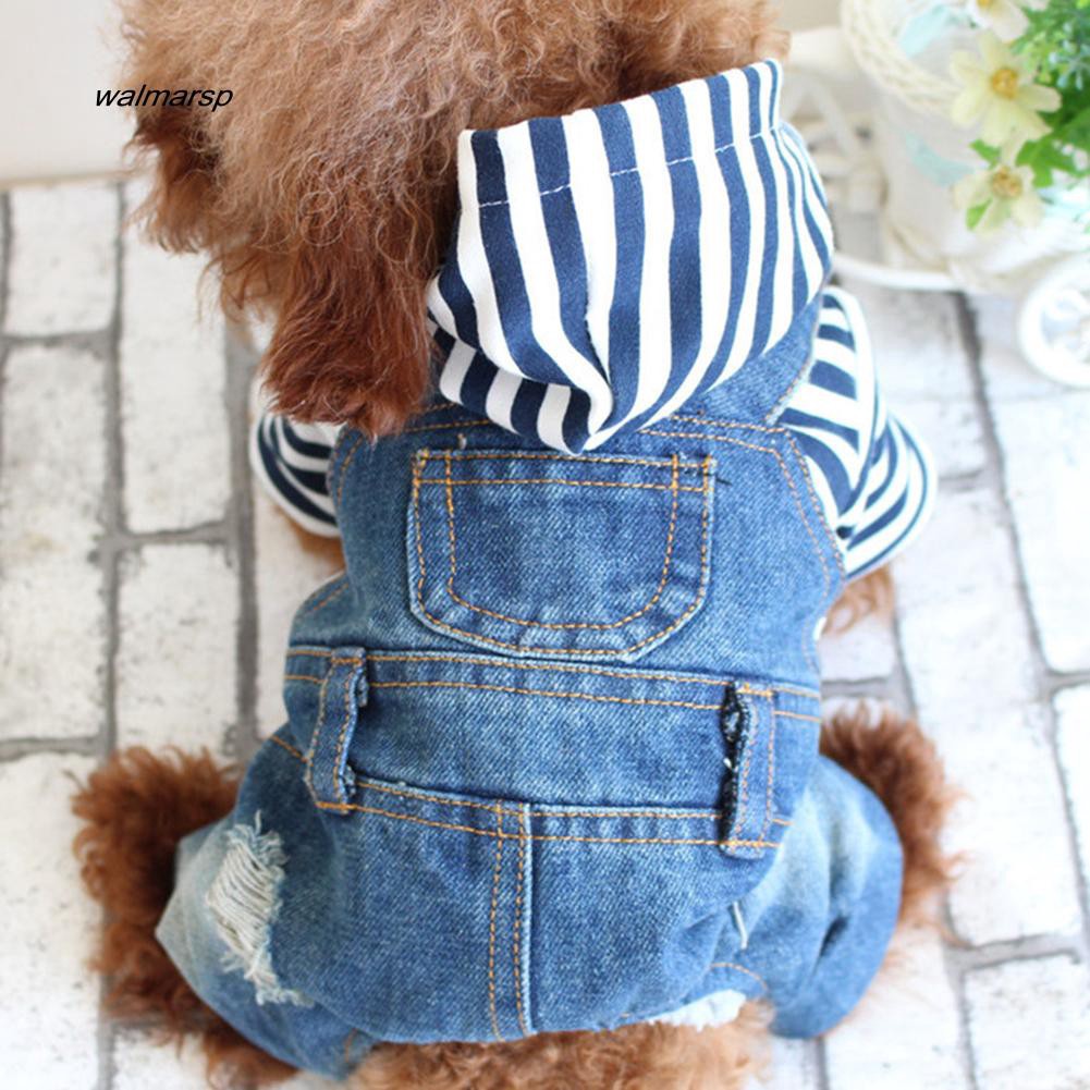 Bộ trang phục jeans có mũ dễ thương cho thú cưng