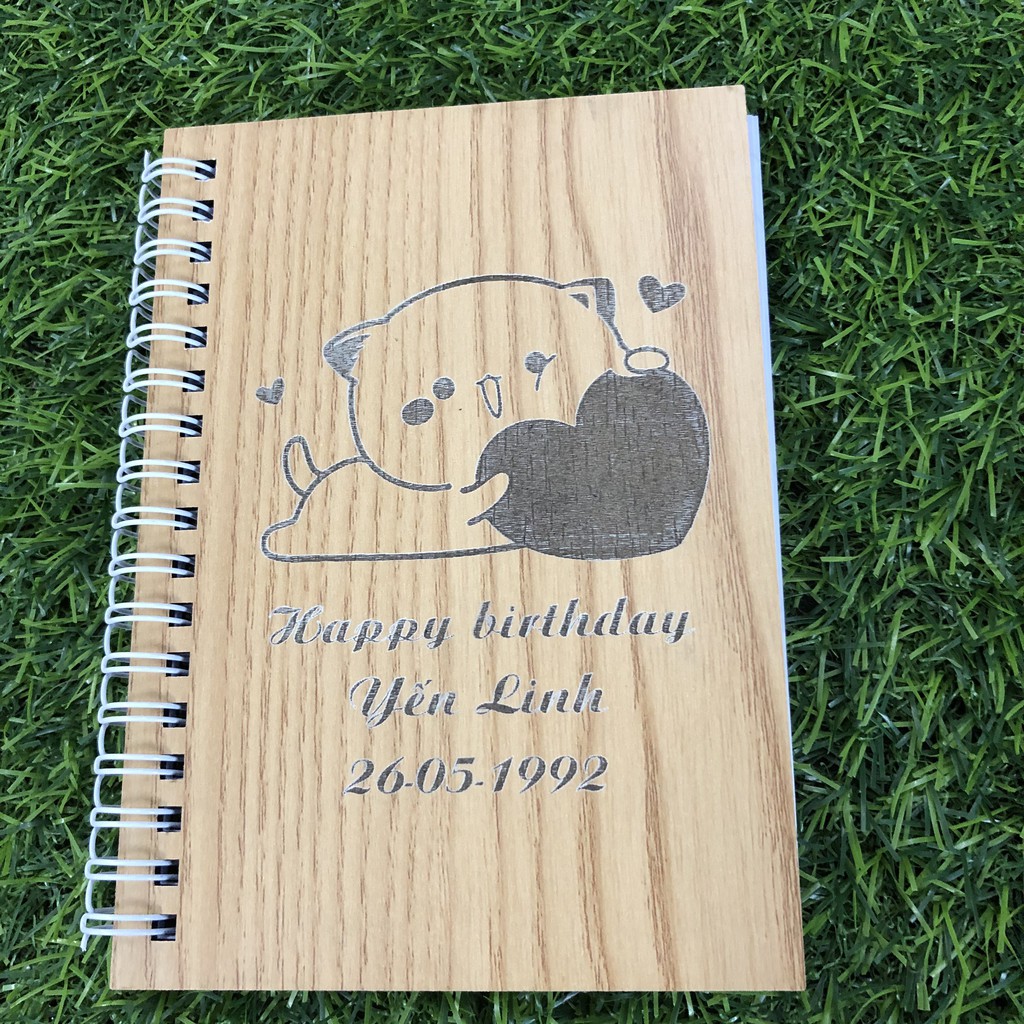 Combo 10 sổ tay A6 handmade bìa gỗ cứng - Sổ tay kế hoạch học tập thiết kế theo yêu cầu