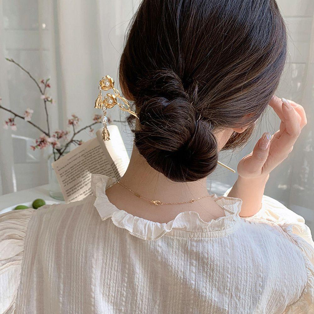 Kẹp Tóc Giả. Kẹp Tóc Kim Loại Đính Hạt Và Tua Rua Dễ Thương