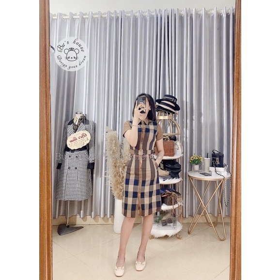 Váy kẻ Bbr túi thật .