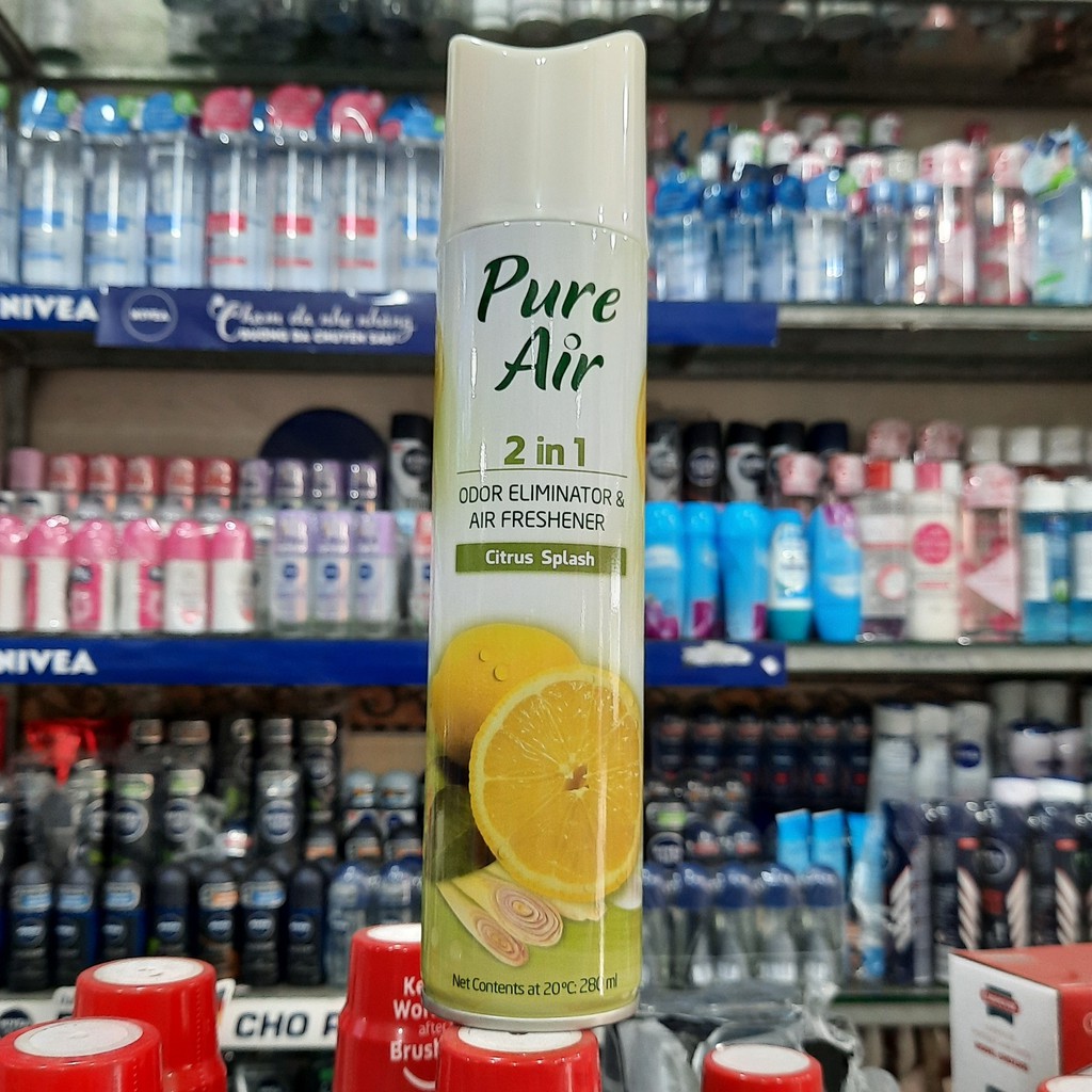 Nước hoa xịt phòng khử mùi Pure Air hương chanh xả 280ml (Trắng)