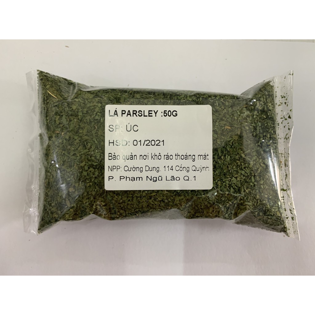 [Mã 77FMCGSALE1 giảm 10% đơn 250K] Lá thơm Parsley khô (ngò mùi tây) 50gr