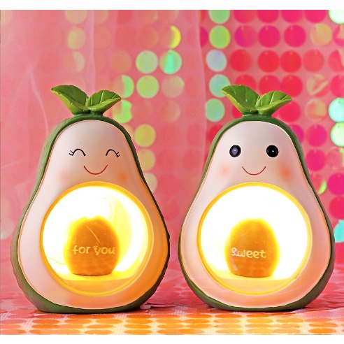 Đèn ngủ LED quả bơ dáng tròn DRS3 avocado nhựa resin hoạt hình trang trí cute dễ thương
