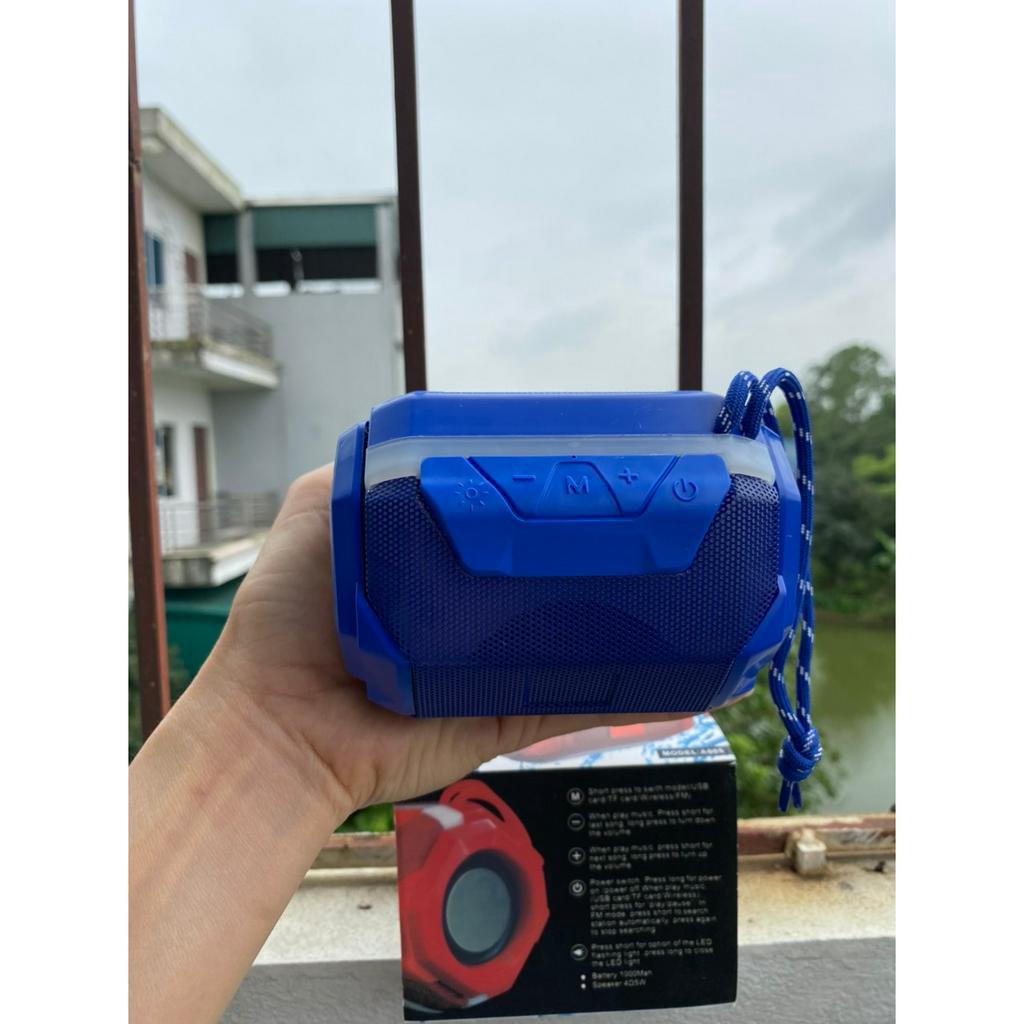 Loa Bluetooth không dây mini A005 đèn led theo nhạc âm bass chắc khỏe có khay lắp thẻ nhớ, USB hàng cao cấp bảo hành 12