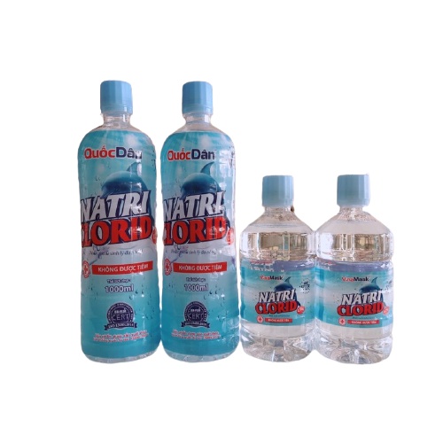 Nước muối sinh lý Quốc Dân Natri Clorid 0.9% chai 500Ml